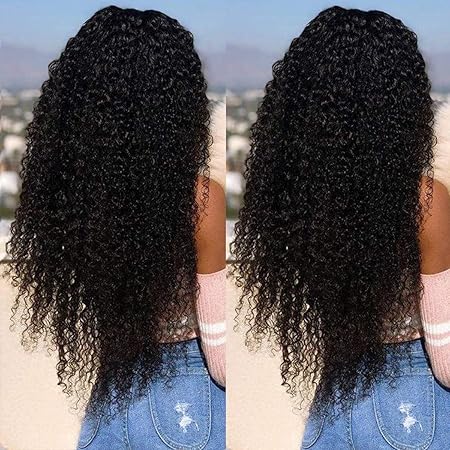 6×4 Kinky Curly Lace Front Wigs Human Hair 180 Density Glueless Wig Human Hair Pre Plucked