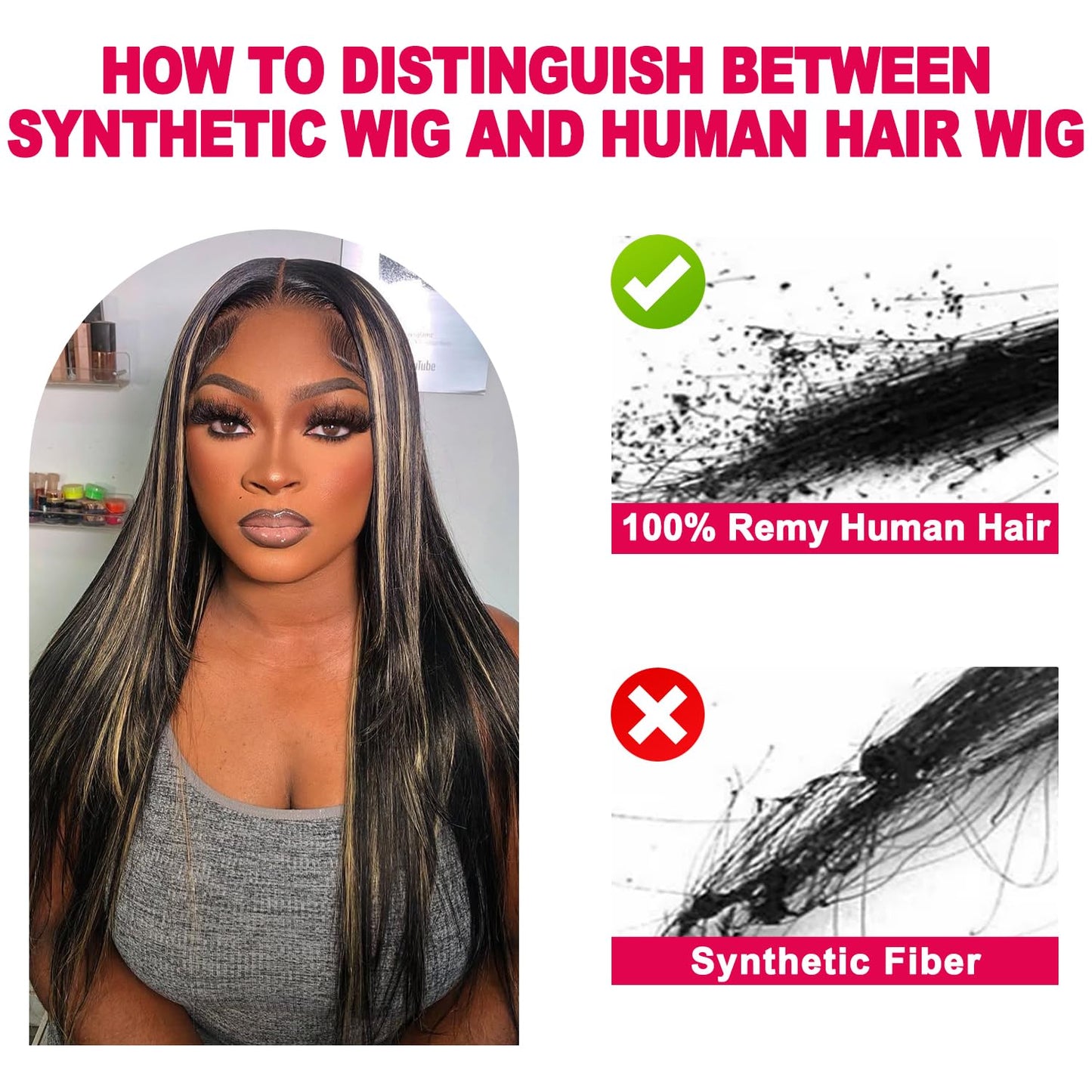 Highlight Blonde Lace Front Wig Human Hair 13x6 Black and Blonde Lace Front Wigs