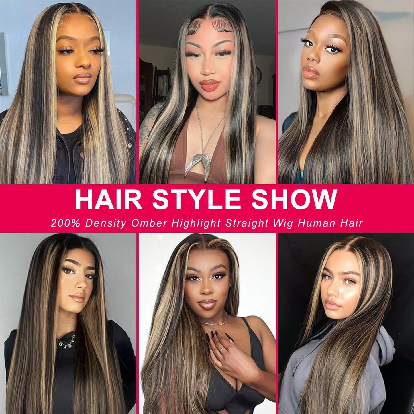 Highlight Blonde Lace Front Wig Human Hair 13x6 Black and Blonde Lace Front Wigs