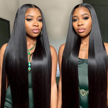 【Exclusive customization 】Glueless Straight Wigs Human Hair Natural Color 180 Density HD Lace Front Wigs Pre Plucked 6x5 Lace Frontal for Women