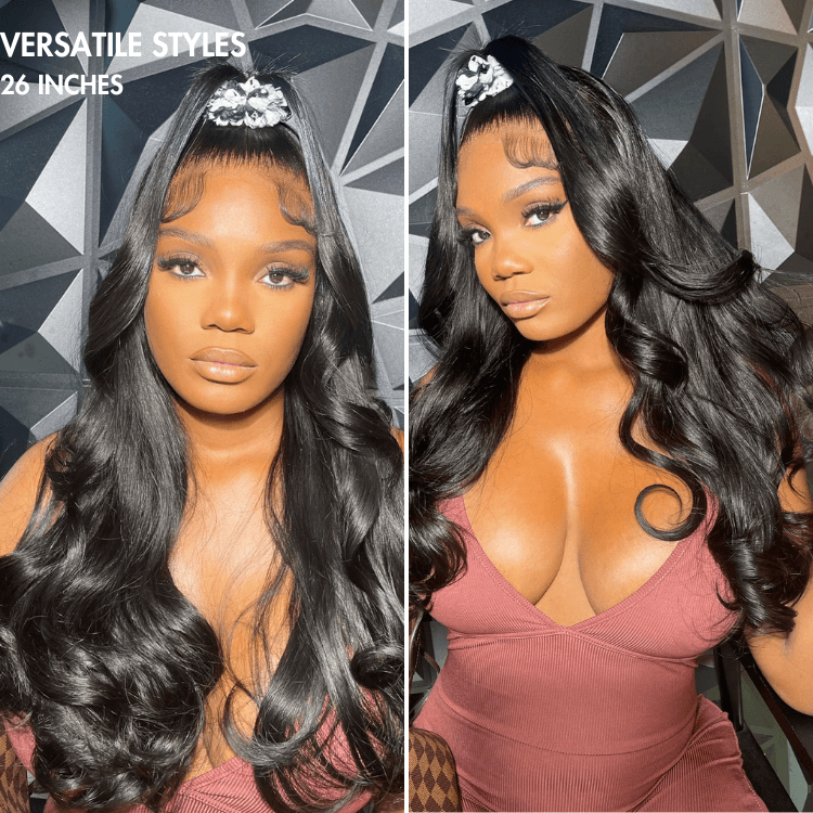 Super Natural Hairline Silky Straight Glueless 13x6 Frontal Lace Wig Human Hair Pre-Cut Lace