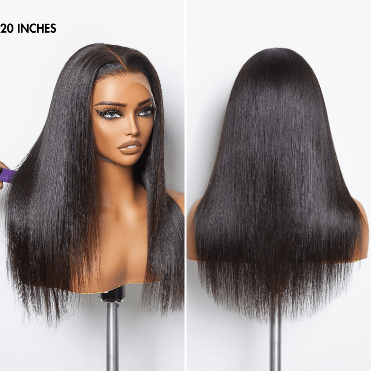 Super Natural Hairline Silky Straight Glueless 13x6 Frontal Lace Wig Human Hair Pre-Cut Lace