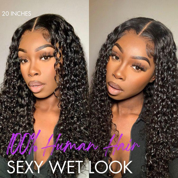 Deep Wave Ear-to-ear Glueless 6x4 Frontal HD Lace Long Curly Wig