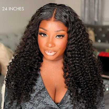 Deep Wave Ear-to-ear Glueless 6x4 Frontal HD Lace Long Curly Wig