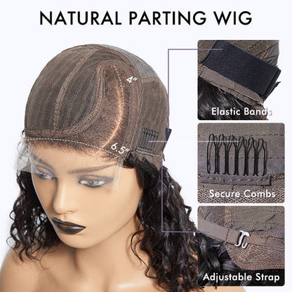 6×4 Boss Vibe Salt & Pepper Layered Bob / Body Wave Glueless Pre-Cut Minimalist Lace Grey Wig