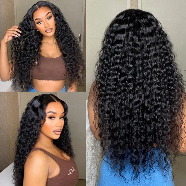 180% Density Water Wave 6x4 HD Lace Front Free Part Glueless Human Hair Wig