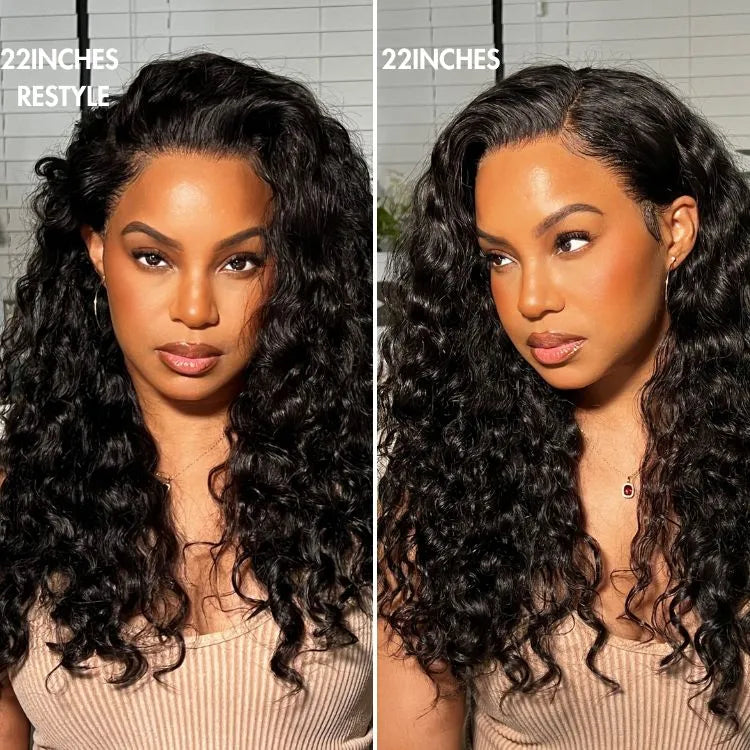 180% Density Water Wave 6x4 HD Lace Front Free Part Glueless Human Hair Wig