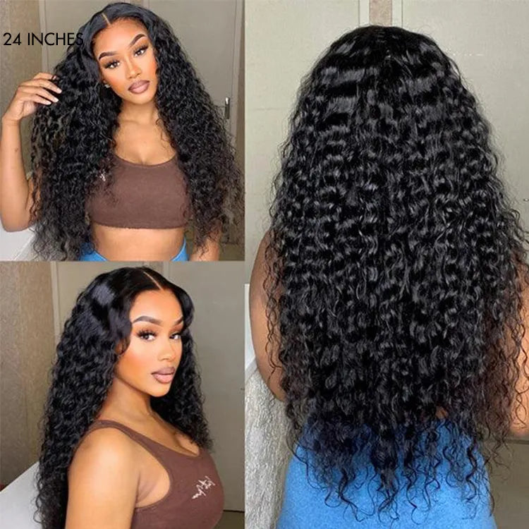 180% Density Water Wave 6x4 HD Lace Front Free Part Glueless Human Hair Wig