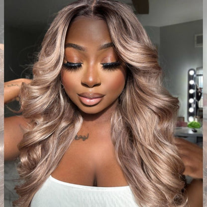 Ash Blonde Loose Body Wave 6x4 Closure Lace Glueless Wig Breathable Cap