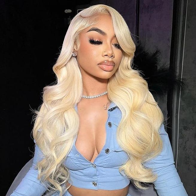 613 Blonde Body Wave Lace Front Wig - 180% Density - Human Hair - Pre Plucked - Glueless Wigs - HD Transparent Lace Frontal Wig for Women