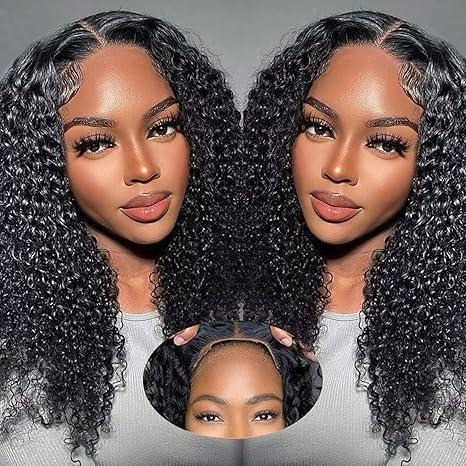 6x4 HD Lace Ready To Go- Glueless Wig- Kinky Curly - Human Hair- Pre-Plucked -Pre-Cut Ready To Wear- No Glue Lace- Front Closure Wig-180% Density