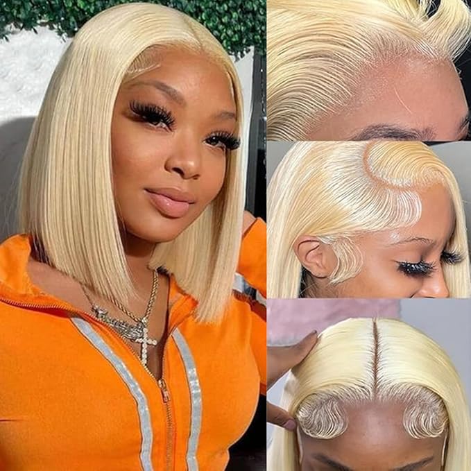 13×6 Blonde 613 Silky Straight Glueless HD Lace Wig Pre-Cut Lace