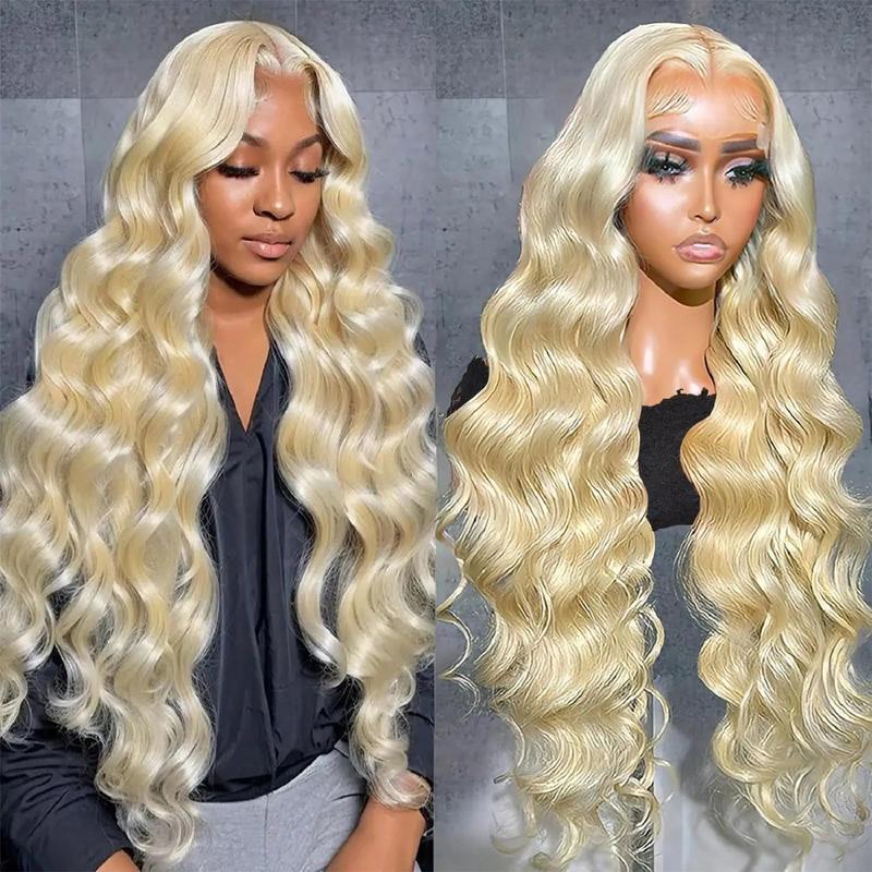 613 Blonde Body Wave Lace Front Wig - 180% Density - Human Hair - Pre Plucked - Glueless Wigs - HD Transparent Lace Frontal Wig for Women