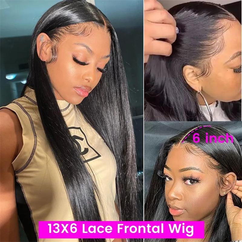 HD Lace Front Human Hair-Wigs Straight-13x4 13x6-high density - Pre Plucked -Transparent Lace Frontal  Wigs - HD Lace Wigs-For Women