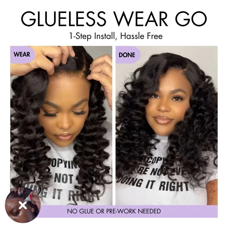 Black Wand Curly 6x4 HD Lace Glueless Wig Pre-Cut Lace