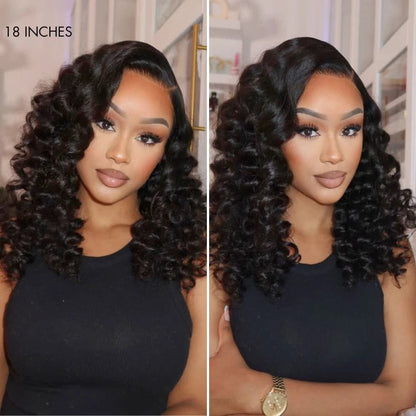 Black Wand Curly 6x4 HD Lace Glueless Wig Pre-Cut Lace
