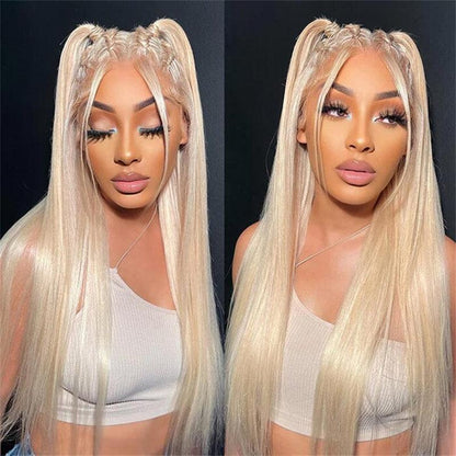 250% high Density HD Transparent 613 Blonde Straight-13x4 13x6-Human Hair Wigs-Lace Front-For Women-PrePlucked- Brazilian Lace Frontal Wig-Can Be Dyed