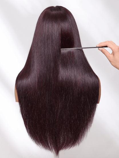 13x6 Lace Frontal Black Cherry Layered Straight Wig